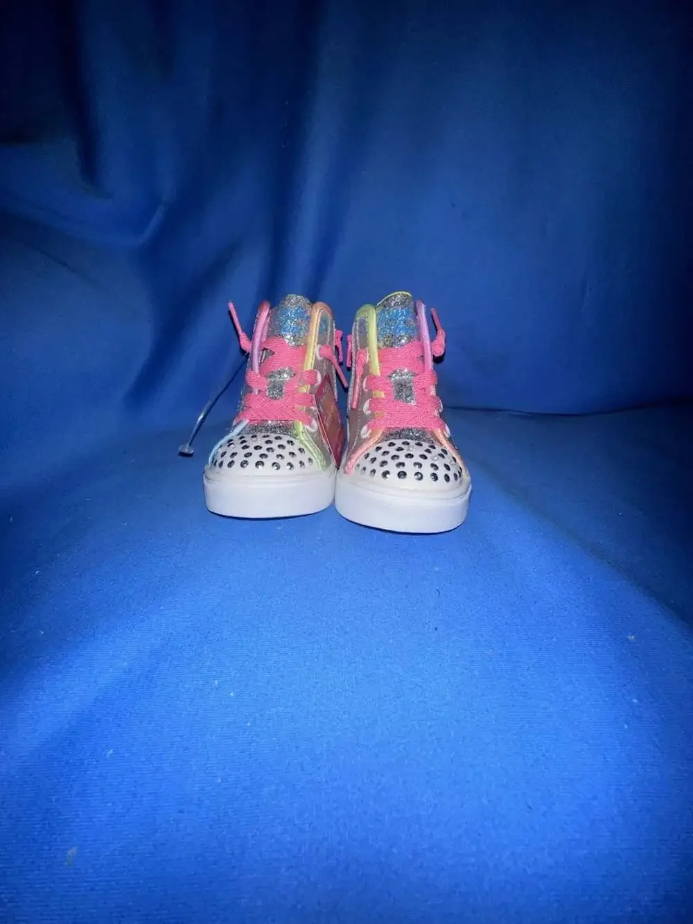 Skechers Unisex-Child Twinkle Sparks-Star Glitz Sneaker, Silver/Multi, 6C